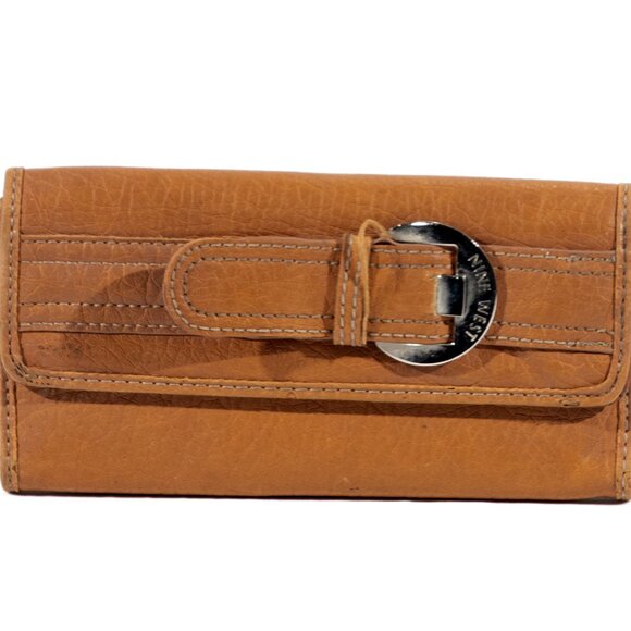 Nine West Tan Wallet with Silver Buckle - Picture 1 of 3